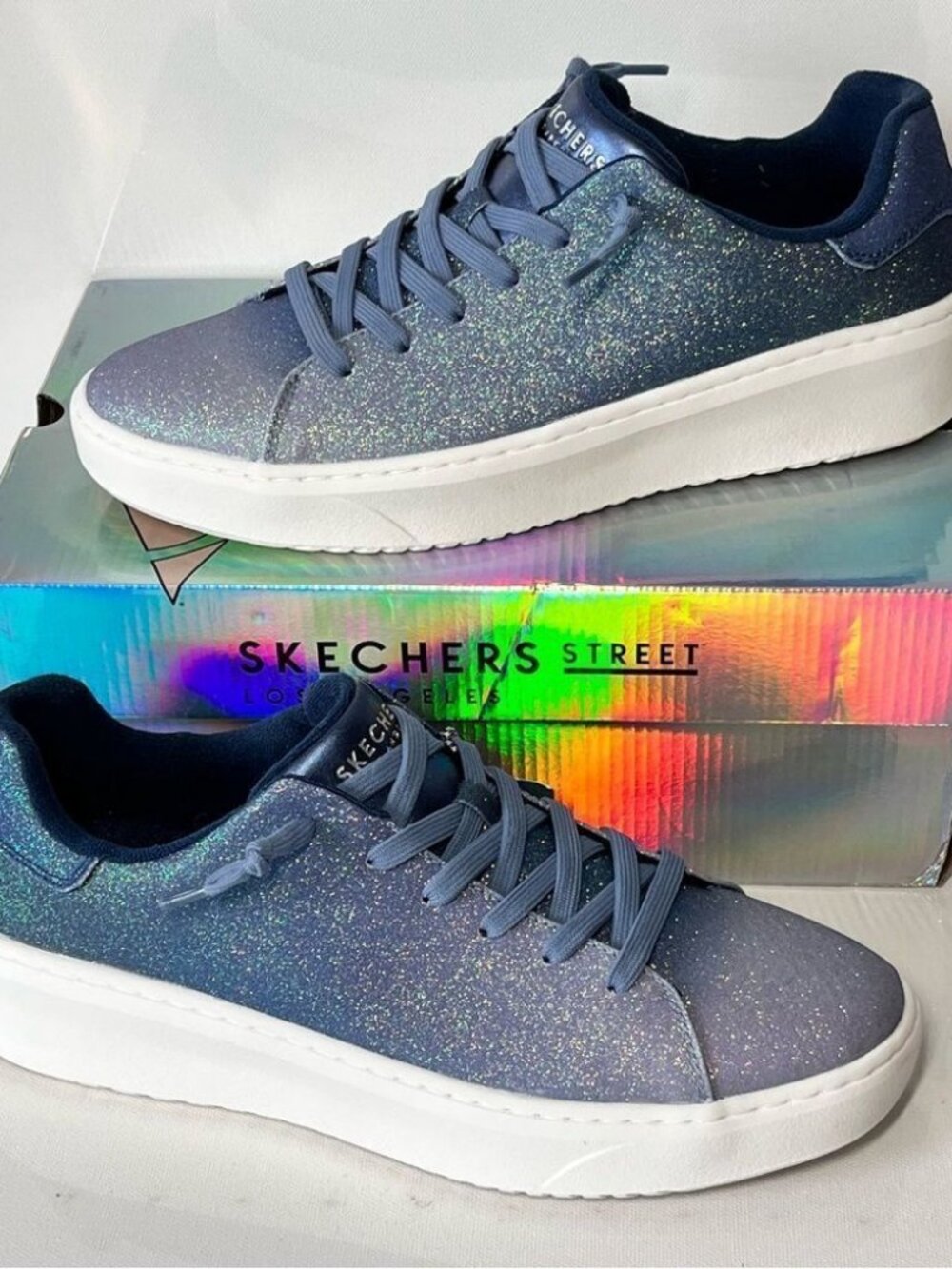 Skechers x Jane Enchanted Glitz Glitter Casual Court Break Sneakers